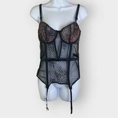 NEW Victorias Secret Merrywidow Chemise Garters | L | Black Pink | Sexy Lingerie - Image 1 of 4