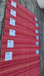 Martha Stewart Set 6pc Placemats Cotton Woven SUNSET Red Ribbed Stripes NEW 2003 - Picture 1 of 7