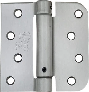Spring Self-Closing Hinges, 4 Inch Square with 5/8 Inch Satin Nickel, 2 Pack, Ad - Imagen 1 de 3