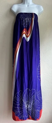 Vintage 70s Malama Sophisticates Hawaii Convertible Maxi Dress Skirt M Resort - Image 1 of 4