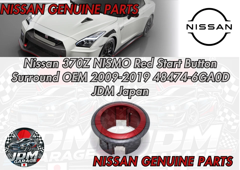 Nissan 370Z NISMO Red Start Button Surround OEM 2009-2019 48474-6GA0D JDM Japan - Image 1 of 1