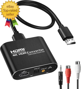 HDMI ARC Audio Extractor Converter 4K@60Hz HDMI to Optical Toslink SPDIF + 3.5M - Picture 1 of 1