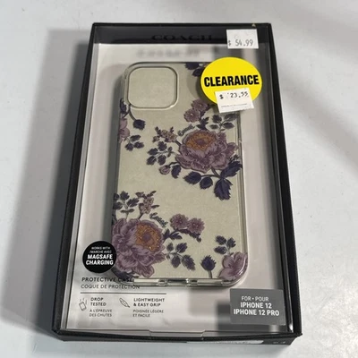 New Coach Protective Case for Apple iPhone 12 Pro Moody Floral Clear MagSafe - Image 1 of 4