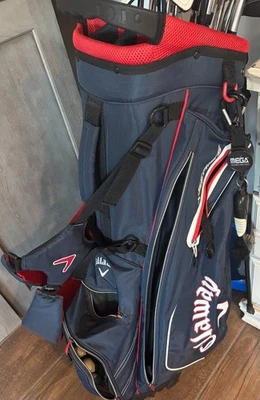 Bolsa de pie de golf Callaway Hyperlite azul marino negro rojo Foto 1 de 4