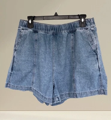 Pantalones Cortos Madewell Denim Pull On Mujer M Azul Marnie Lavado Bolsillos Costeros Retro Y2K Foto 1 de 4