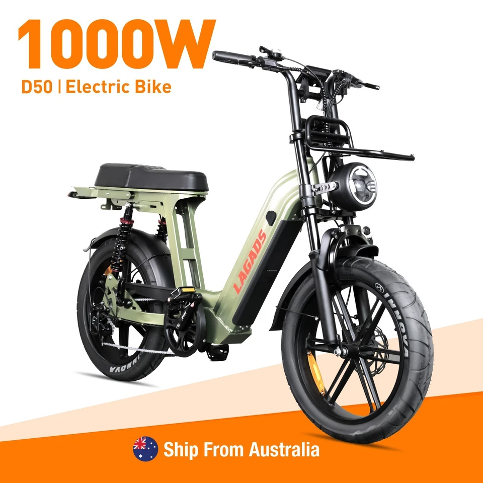 LAGADS D50 Electric Bicycle 1000W 18.2Ah Dual Suspension ebike Fat  Emountain - image 1 of 4