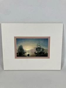 Boston Hafen Druck, Fitz Hugh Lane, 1804-1865, schön mattiert - Bild 1 von 7