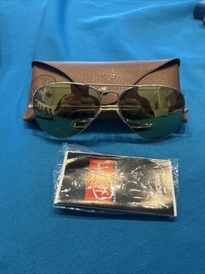 Gafas de sol Ray Ban Aviator RB3025 58-14 clásicas con marco dorado tinte amarillo vintage Foto 1 de 4