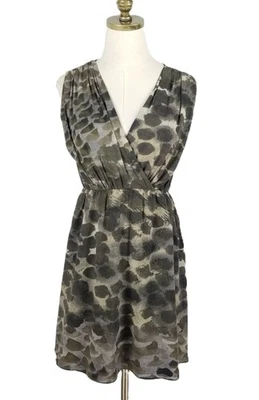 Alice + Olivia Scoop Silk Sleeveless Dress Size XS Brown Crossover Pleated VNeck - Image 1 of 4