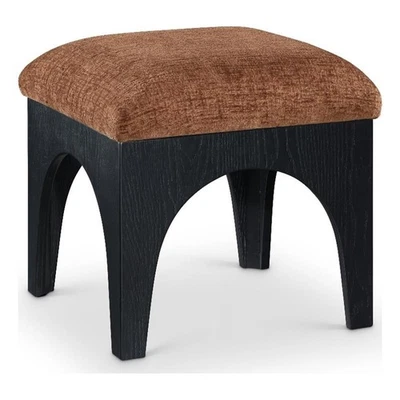 Meridian Furniture Lawson Cognac Chenille Fabric Ottoman - Image 1 of 4