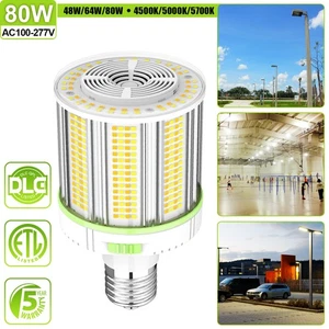E39 Base 80W/60W/48W LED Corn Light Bulb Warehouse High Bay Light Adjuatable CCT - Picture 1 of 15