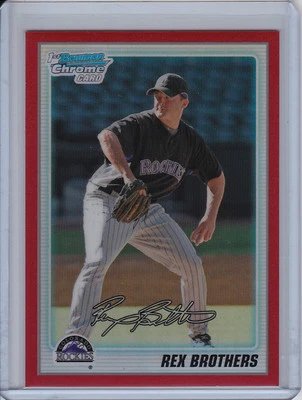 Rex Brothers 2010 Bowman Red Refractor #'d /5 Chrome Prospect Rookie Card - Image 1 of 2