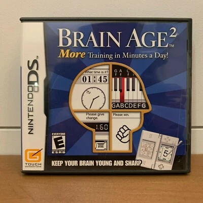 Brain Age 2: More Training in Minutes a Day (Nintendo DS, 2007) Pre-Owned Tested - Image 1 of 3