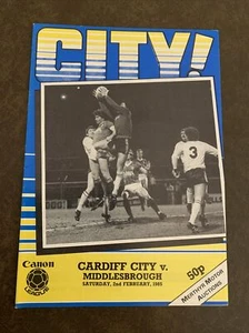 1985 Cardiff City V Middlesbrough English Football/soccer Programme - Picture 1 of 2