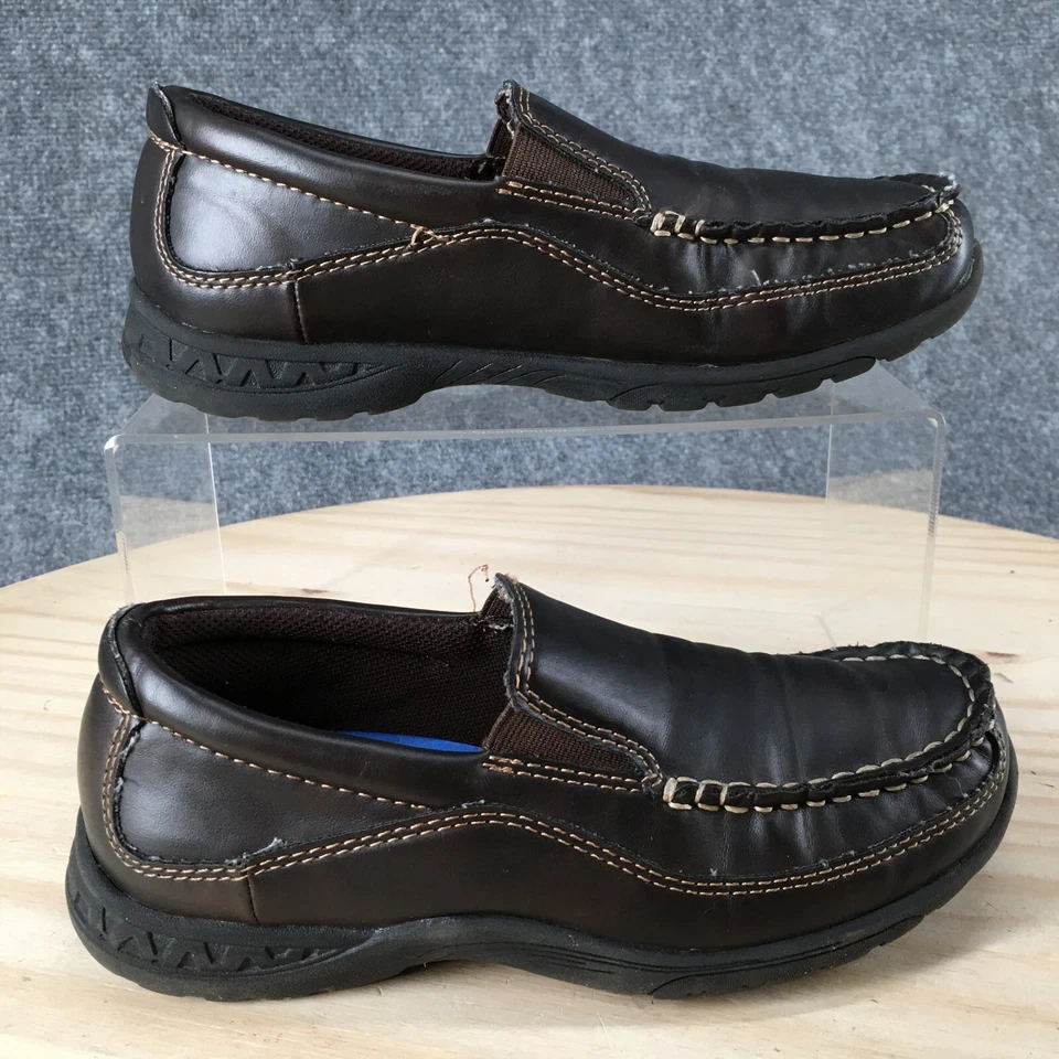 Stacy Adams Shoes Youth 2 Boys Porter Slip On Moc Loafer Brown Faux Leather - Image 1 of 4