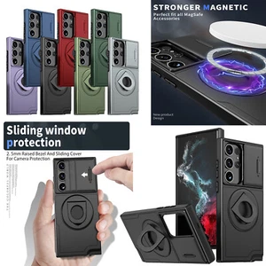 Custodia supporto anello cover lente magnetica per Samsung S25 Ultra/S24 S21 S23/S22+ - Foto 1 di 55