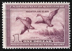 US Sc RW5 Violet $1.00 1938 MNH Original Gum Duck Stamp - Picture 1 of 1