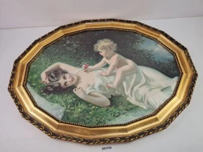 Druck "Mutterglück" Mutter mit Baby Holzrahmen Wiedemann Chemnitz #251733 - Bild 1 von 4