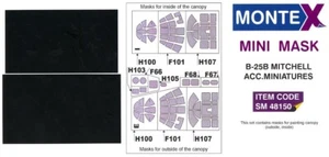 Montex 1/48 NORTH AMERICAN B-25B MITCHELL CANOPY PAINT MASK Accurate Miniatures - Picture 1 of 1