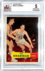 1957-58 Topps Basketball Card #5 Bill Sharman Boston Celtics BVG 5 EX