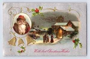 Postcard Christmas Santa Snow Village 1909 Posted Chagrin Falls Ohio OH Divided - Picture 1 of 2