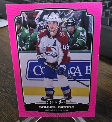 2022-23 OPC NEON PINK BORDER /75 SAMUEL GIRARD #163 COLORADO - Image 1 of 2