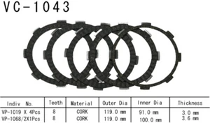 2010-2011 Kawasaki KLX125 KLX125 Dirt Bike Vesrah Clutch Friction Set - Picture 1 of 2