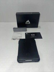 Cartera táctica plegable Muradin con RFID cuero negro y aluminio - Imagen 1 de 4