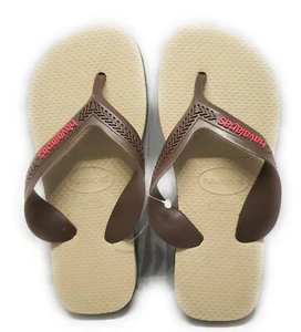Havaianas Max Flip Flop (Toddler/ Kid)-Tan/Brown-/Green Sz: USA 13C/1Y - Picture 1 of 5