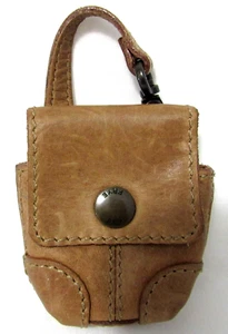 Frye Brown Leather Magnetic Snap Closure Airpod Case Holder EUC - Imagen 1 de 4