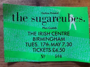 USED TICKET STUB - The Sugarcubes (Bjork) - Birmingham Irish Centre 1988 - Picture 1 of 1