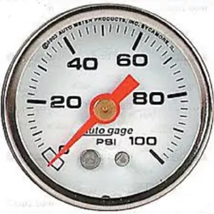 Autometer White Oil Pressure Gauge 0-100 For Harley Dyna Softail Sportster 88024 - Foto 1 di 1