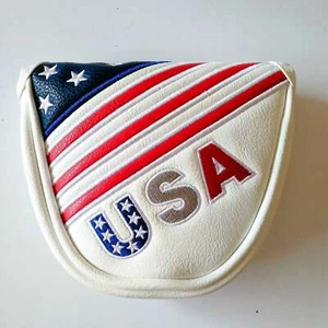 1pz Copricapo Mazza da Golf USA Pelle Bianca Mazza Putter con Chiusura Magnetica - Foto 1 di 4