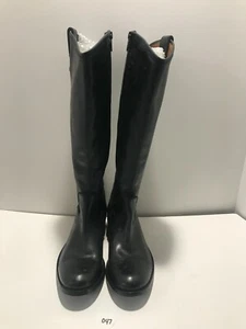 NWOT Nordstrom Frye Tall Black Leather Melissa Button Inside Zip Boots 7.5 047 - Picture 1 of 9