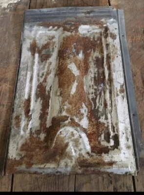 1 vintage Architecture Tin Shingles Projects, DIY House Garden Craft Rusty Decor - Image 1 of 3