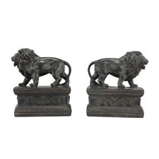 A&B Home Black Royal Lion Bookends Set Of 2, 12 By 3 By 6-Inch