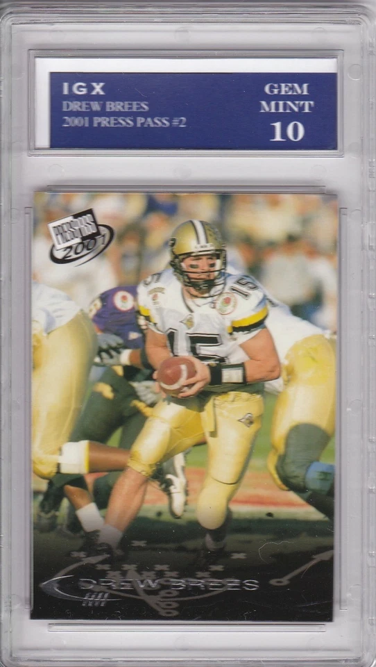 DREW BREES ROOKIE CARD Graded GEM MINT 10 Football $$ RC 2001 New Orelans Saints - Image 1 of 1