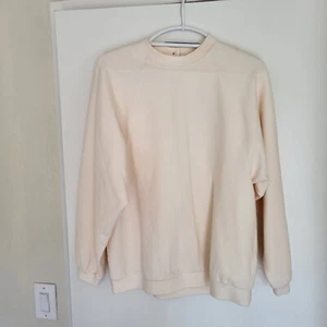 Madewell Button-Back Mockneck Cream Sweater M Brushed Knit Natural - Picture 1 of 11