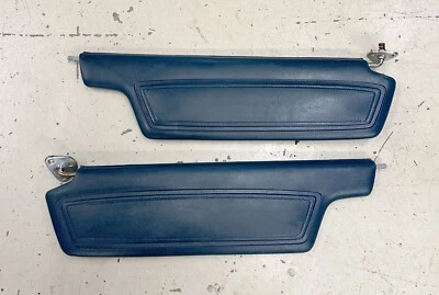 1966-68 MoPar C Body Sun Visors Fury Chrysler Monaco Polara 500 DK Blue Chrome - Image 1 of 4