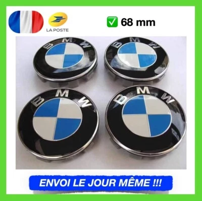 4X Cache Moyeu 68mm Auto Clipser Jante Centre De Roue Enjoliveur BMW - Image 1 of 4