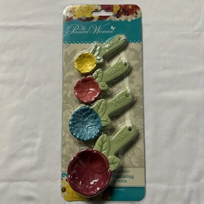 Cucharas medidoras florales de gres Pioneer Woman Timeless Beauty 4 piezas - Nuevas en paquete Foto 1 de 4