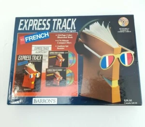 Express Track to French Barron's 4-Disc CD Set with Books Teach Yourself Program - Imagen 1 de 4