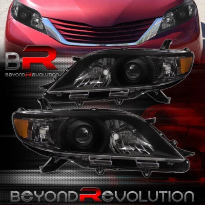 For 2011-2020 Sienna Replacement Black Halogen Head Light Amber Corner Lamps Set Foto 1 de 4