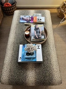 Ottoman - Custom Made In French Leopard Print Fabric - Never Used. - Picture 1 of 6