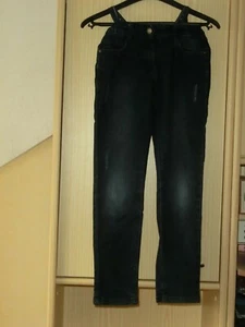Jeanshose in dunkelblau für Mädchen Gr.140, Baumwollmischung, - Bild 1 von 3