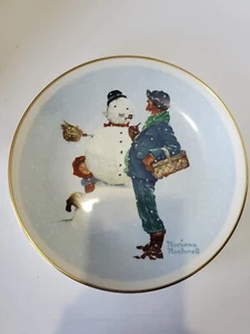 Norman Rockwell Plate 1976 Limited Edition Gorham Winter Snow Sculpture #3811 - Picture 1 of 7