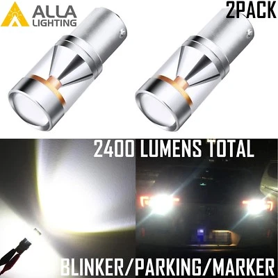 AllaLighting Turn Signal Blinker Light Bulb/Parking/Side Marker Lamp 6000K White - Image 1 of 4