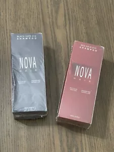 2 Nova Hair (1) Black (1) Red Hair Dye Shampoo for Men & Women 6.76 oz Ex: 2027 - Picture 1 of 5