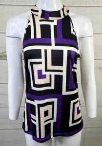 Blusa camisa sin mangas negra y púrpura para mujer camiseta sin mangas swing cami talla grande A0904 - Imagen 1 de 8