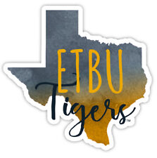 East Texas ETBU Tigers State Shaped Watercolor Decals-Choose Your Size